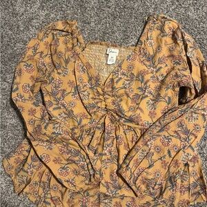 Japna Mustard Floral Blouse